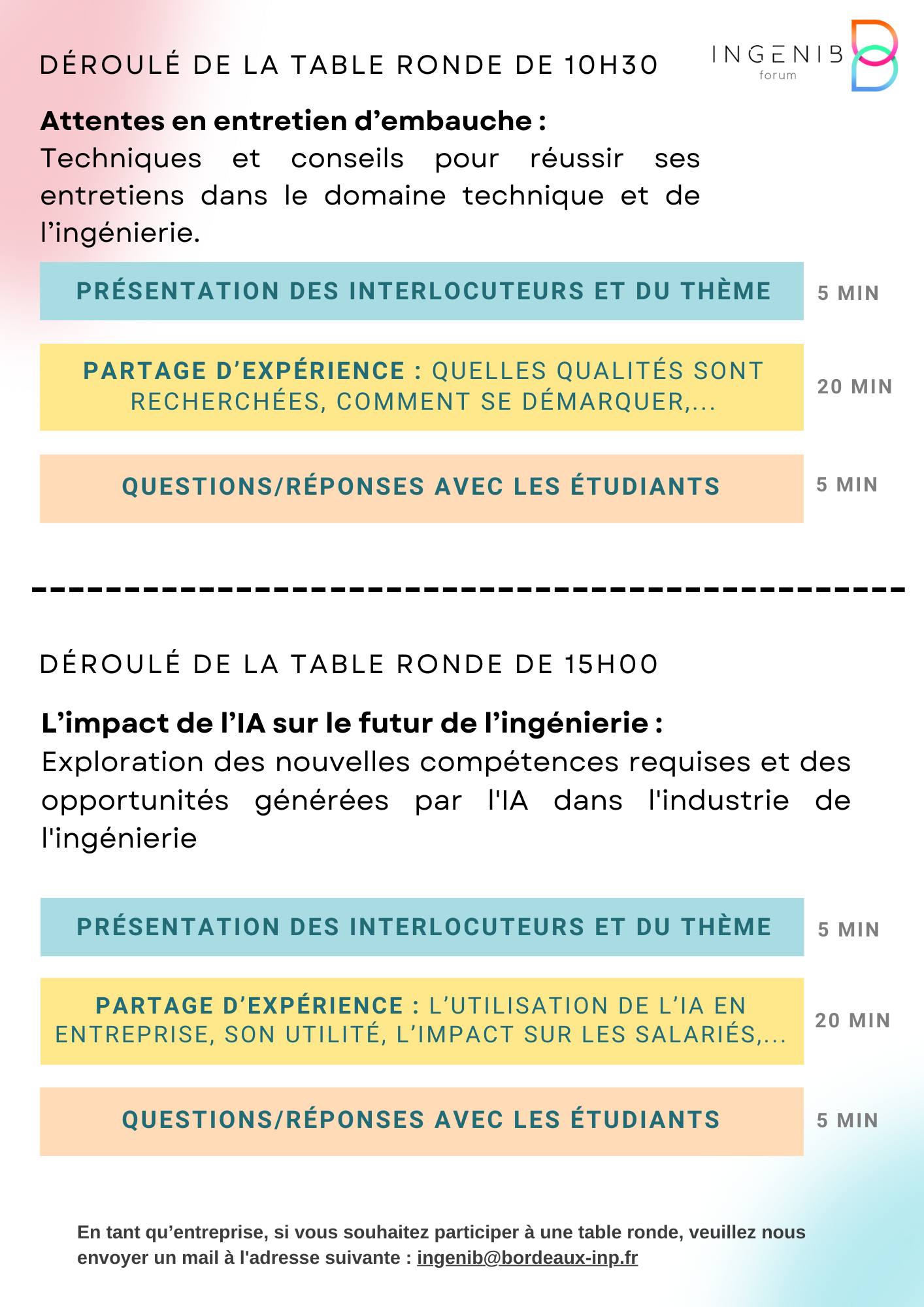 Programme des tables rondes